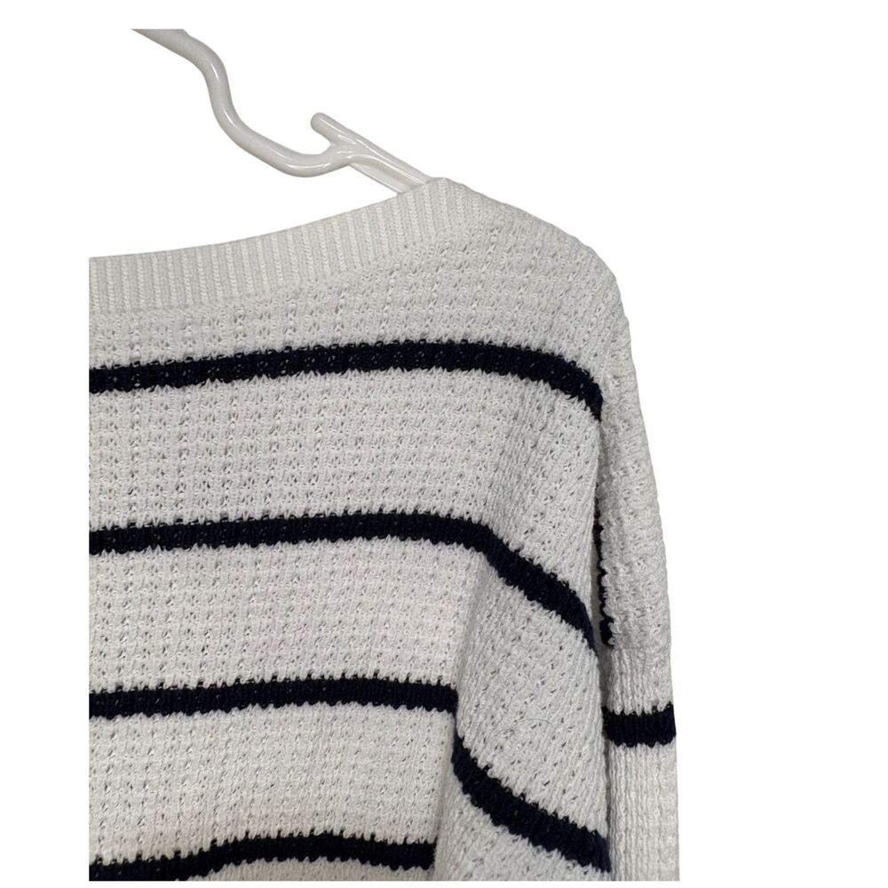 Ralph Lauren Navy & White Striped Cotton Sweater Preppy Coastal Classic Pullover - Picture 7 of 8